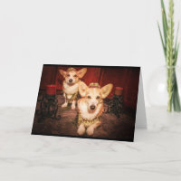 King and Queen Corgi Anniversary card