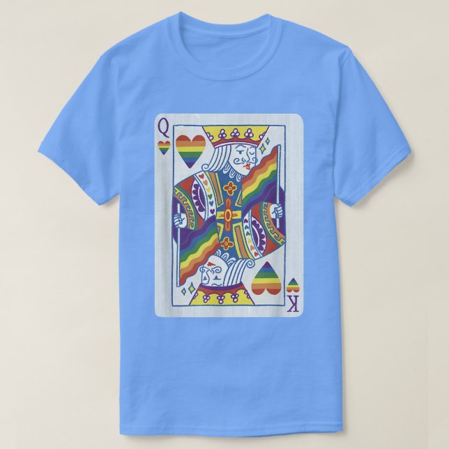 King and Queen - Funny LGBTQ Poker Card  T-Shirt (Design Front)
