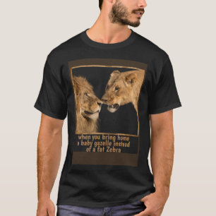 King and Queen Lion Couple Lion and Lioness T-Shirt
