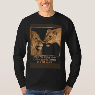 King and Queen Lion Couple Lion and Lioness T-Shirt