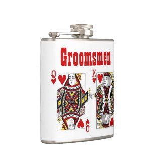 King and Queen of Hearts Flask Groomsmen's Gift