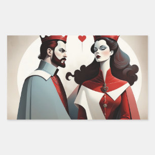 King and Queen of Hearts Rectangular Sticker