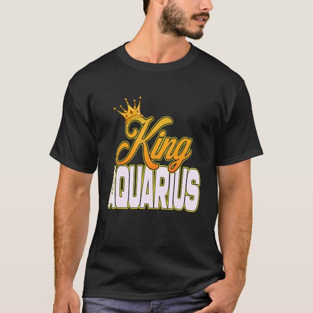 King Aquarius Zodiac Sign Astrology Horoscope Crow T-Shirt (Front)