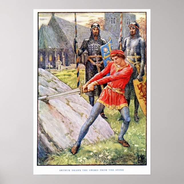 King Arthur draws the sword from the Stone Poster (Front)