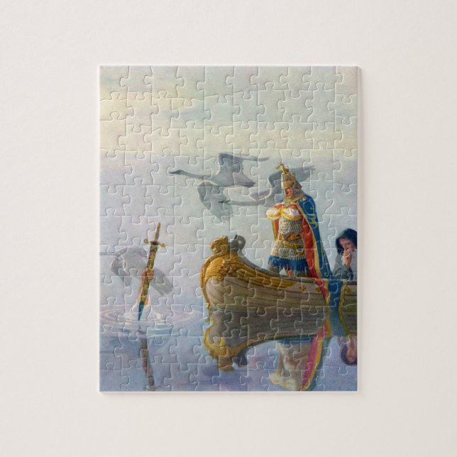 King Arthur & Excalibur, c. 1922 by N.C Wyeth Jigsaw Puzzle (Vertical)