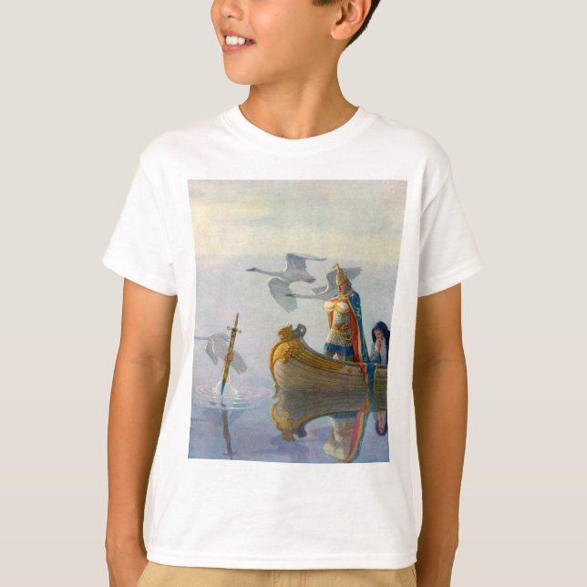 King Arthur & Excalibur, c. 1922 by N.C Wyeth T-Shirt (Front)
