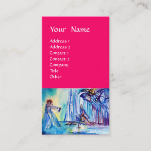 KING ARTHUR ,LADY OF THE LAKE AND EXCALI fuchsia Business Card