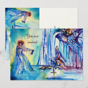 KING ARTHUR ,LADY OF THE LAKE AND EXCALIBUR felt Invitation