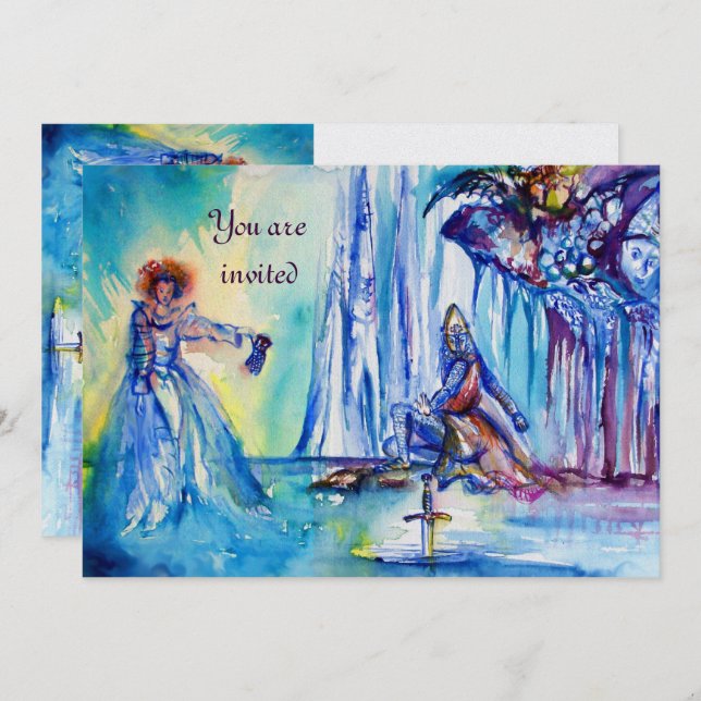 KING ARTHUR ,LADY OF THE LAKE AND EXCALIBUR ice Invitation (Front/Back)