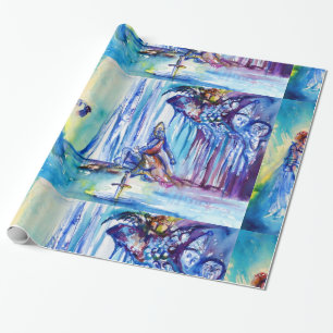 KING ARTHUR ,LADY OF THE LAKE AND EXCALIBUR WRAPPING PAPER