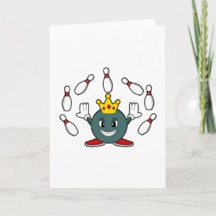 King at Bowling with Bowling pin Card