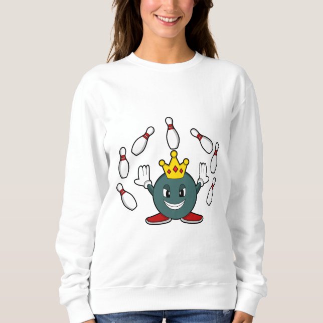 King at Bowling with Bowling pin Sweatshirt (Front)