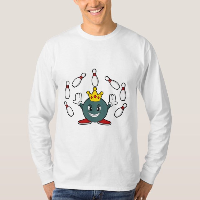 King at Bowling with Bowling pin T-Shirt (Front)