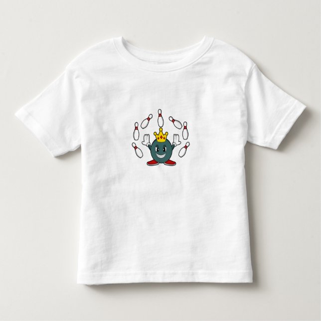 King at Bowling with Bowling pin Toddler T-Shirt (Front)