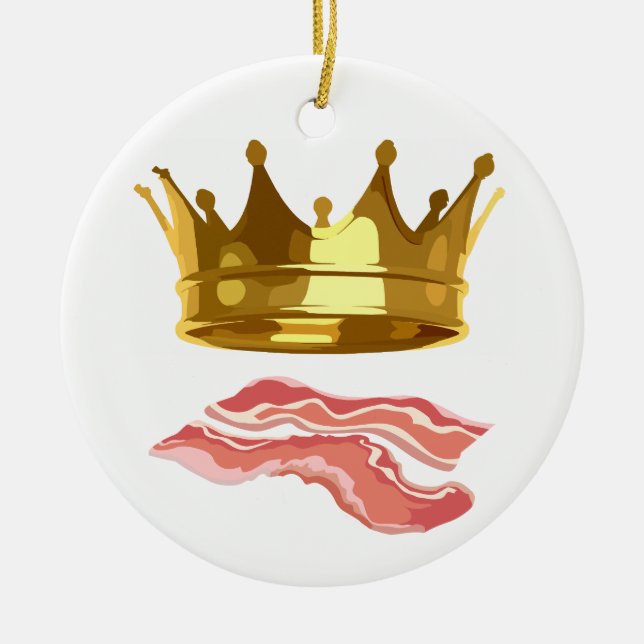 King Bacon Ceramic Tree Decoration (Front)
