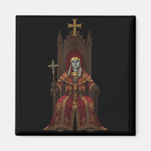 King Baldwin Iv Floral Mask Medieval Art Crusader  Magnet