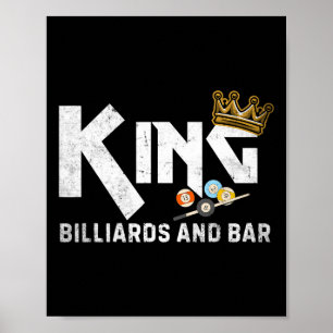 King Billiards And R Vintage Pool Player Funny Bil Poster