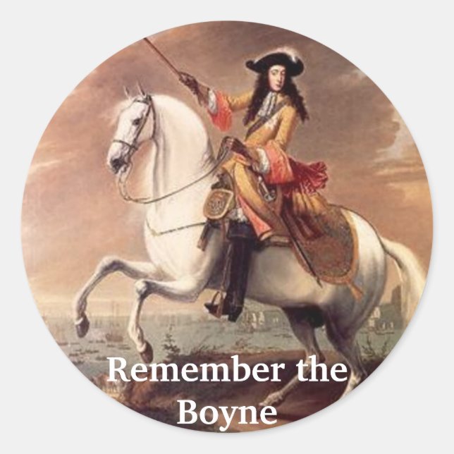 King Billy, Remember the Boyne Classic Round Sticker (Front)