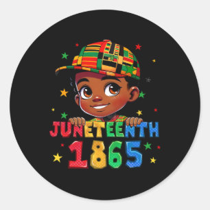 King Black Boy Juneteenth 1865 Ancestors Melanin A Classic Round Sticker