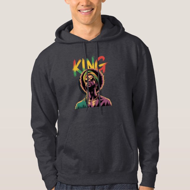 King – Black Pride Rasta Colours Design Hoodie (Front)