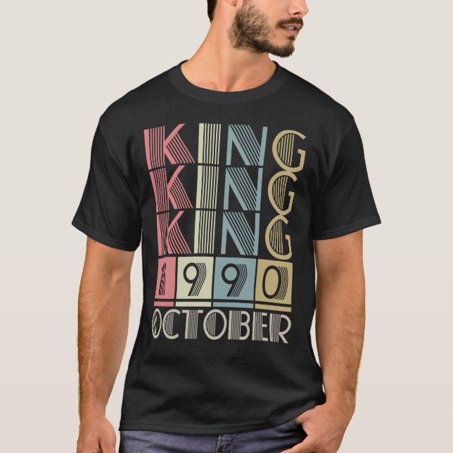 King born in OCTOBER 1990 T-Shirt (Front)