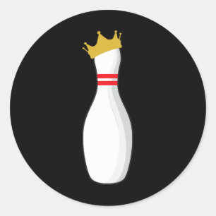 King Bowling Pin Funny Graphic Strikes And Turkeys Classic Round Sticker