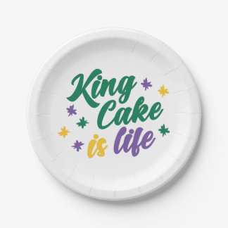 King Cake is Life Paper Plate