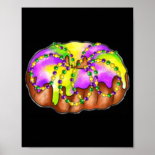 King Cake Mardi Gras Festival For Men Women Kids B Poster