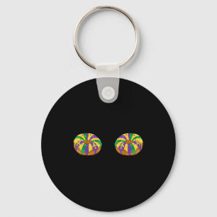 King Cake Mardi Gras Yall Key Ring