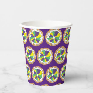King Cake New Orleans NOLA Mardi Gras Carnival Paper Cups