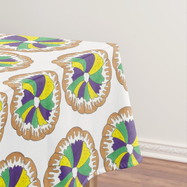 King Cake New Orleans NOLA Mardi Gras Carnival Tablecloth (In Situ)