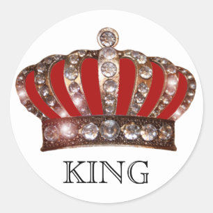 "KING" (can Personlize) Classic Round Sticker