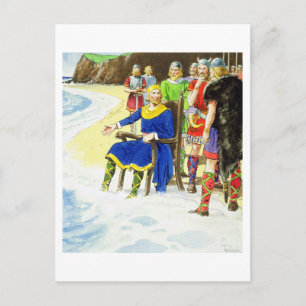 King Canute (c.995-1035) from 'Peeps into the Past Postcard