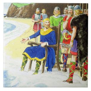 King Canute (c.995-1035) from 'Peeps into the Past Tile