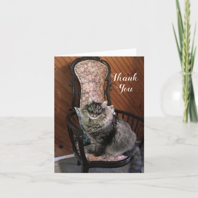 King Cat Kimber Thank You Note Card (Front)