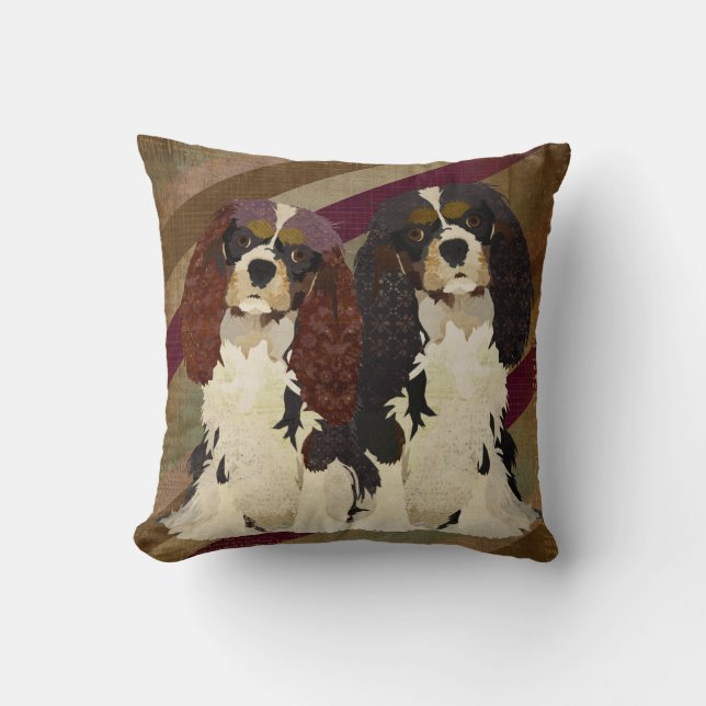 King Cavalier Spaniels Retro Pillow (Front)