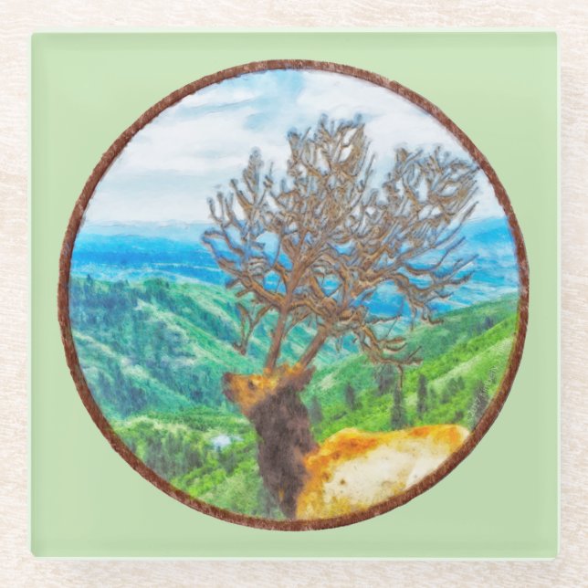 King Cervus Glass Coaster (Front)