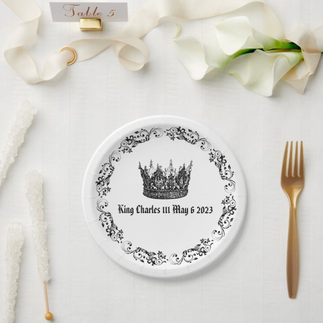 King Charles 111 Coronation May 2023  Paper Plates (Wedding)