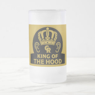King Charles British Royal Crown  Frosted Glass Beer Mug