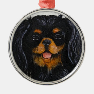 King Charles Cavalier Spaniel black and tan Metal Tree Decoration