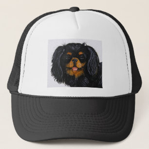 King Charles Cavalier Spaniel black and tan Trucker Hat