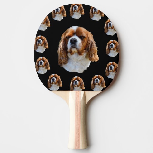 King Charles Cavalier Spaniel Dog Face Pattern, Ping Pong Paddle (Front)