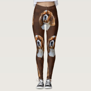King Charles Cavalier Spaniel Pattern, Leggings