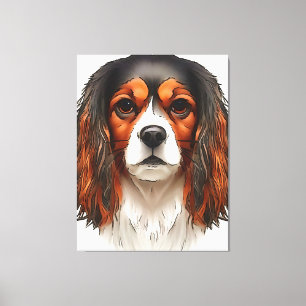 King Charles Cavalier Spaniel Pet Portrait Canvas Print