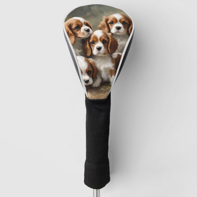 King Charles Cavalier Spaniel Puppies Are So Cute, Golf Head Cover (Front)