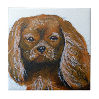 King Charles Cavalier Spaniel red Tile