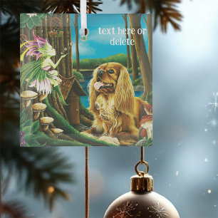 King Charles Cavalier Spaniel Sprite Fantasy Glass Tree Decoration