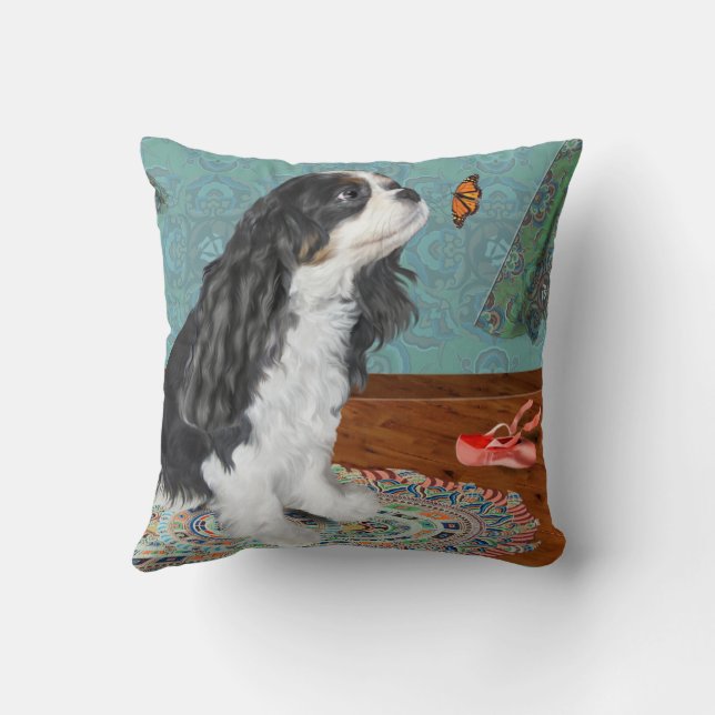 King Charles Cavalier Spaniel, Throw Pillows, Gift Cushion (Back)