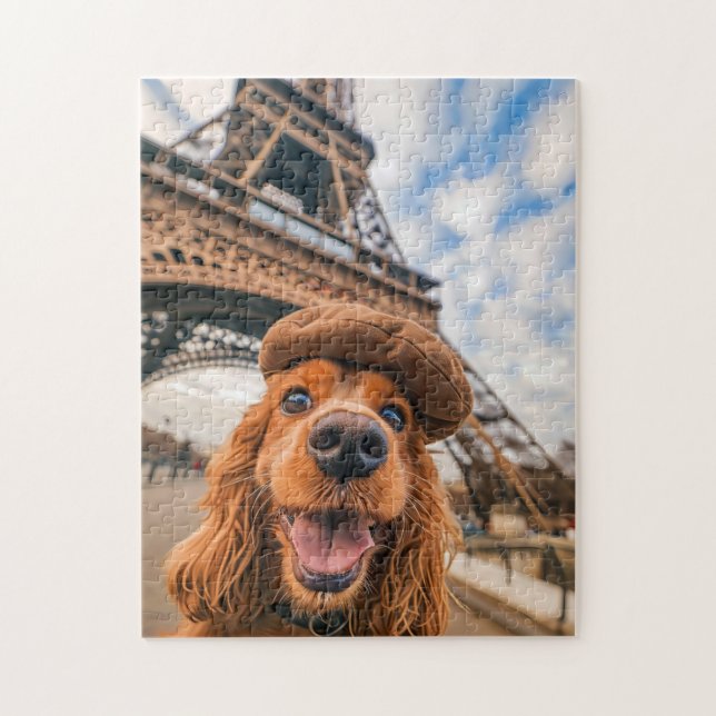 King Charles Cocker Spaniel in Paris Jigsaw Puzzle (Vertical)