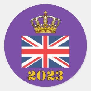 King Charles Coronation 2023 UK British Crown Unio Classic Round Sticker